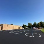 new striping layout in school yard