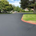 school parking lot freshly seal coated
