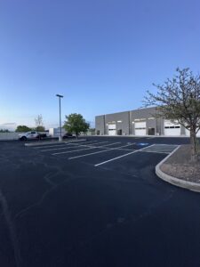 parking lot with white lines